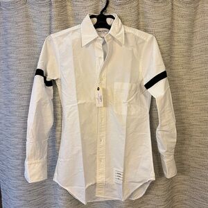 Thom Browne White Shirt with Black Stripes